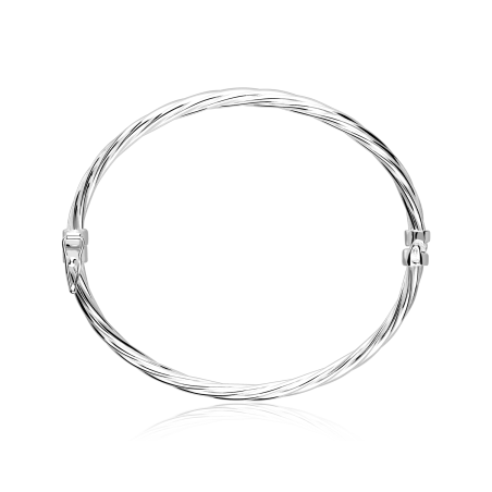 Pulsera rígida rizada plata de ley "Dengru"