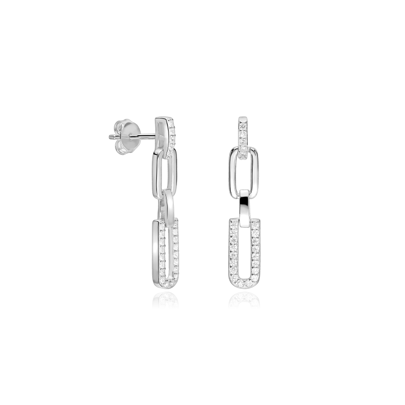 Pendientes Plata primera ley y circonitas "Mina"