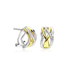 Pendientes Plata primera ley y circonitas "Miare"