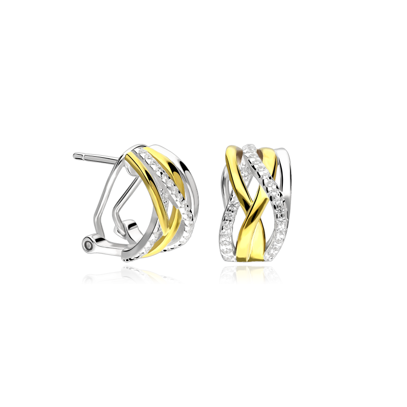 Pendientes Plata primera ley y circonitas "Miare"