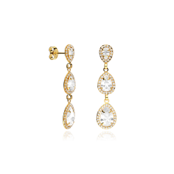 Pendientes Oro 18k y circonitas "Leonor"