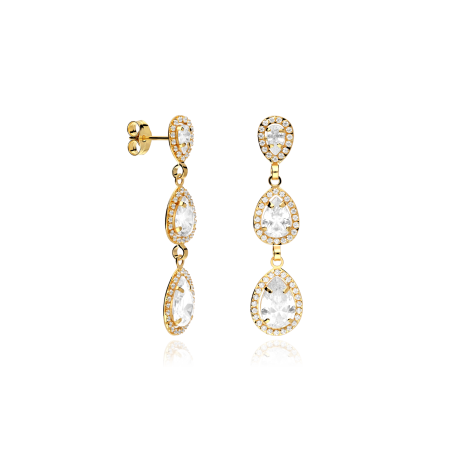 Pendientes Oro 18k y circonitas "Leonor"