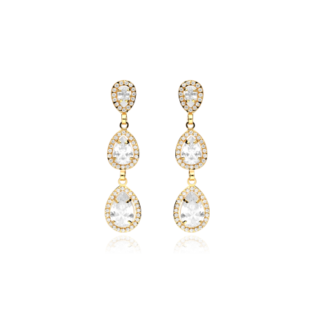 Pendientes Oro 18k y circonitas "Leonor"