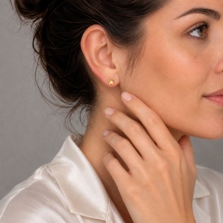Pendientes Plata primera ley y perlas "Estrellita"