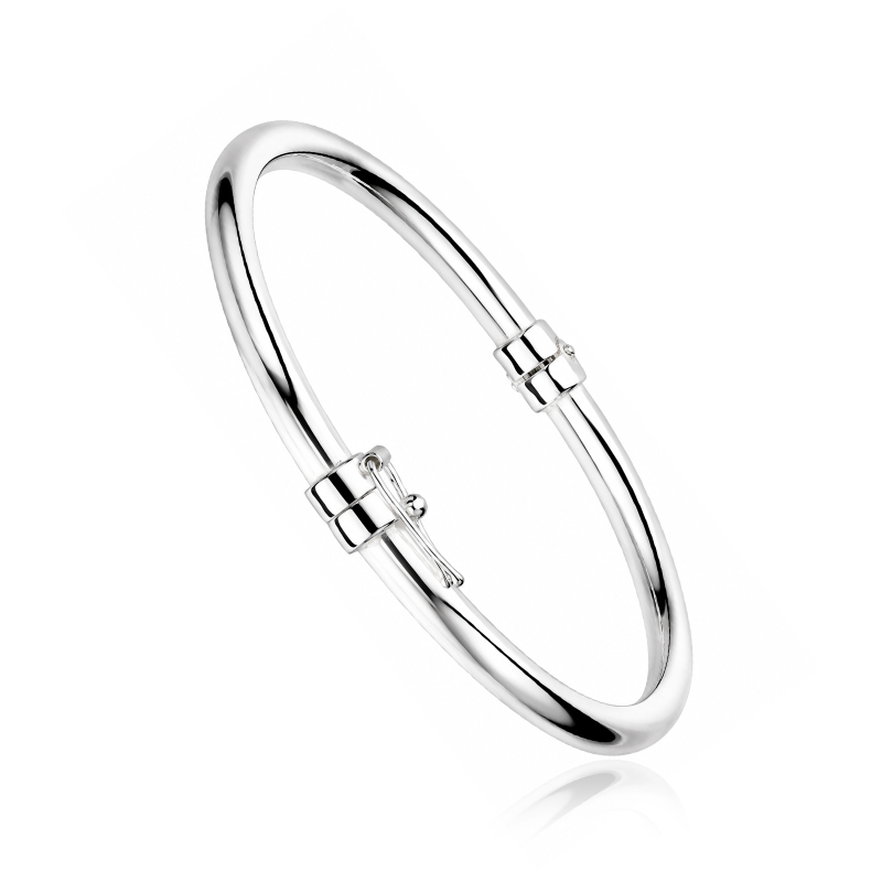 Pulsera rígida tubo plata de ley 4mm "Drass"