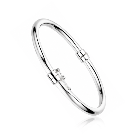 Pulsera rígida tubo plata de ley 4mm "Drass"