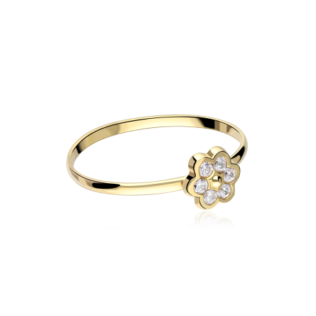 Anillo Oro 18k y circonitas "Flora"