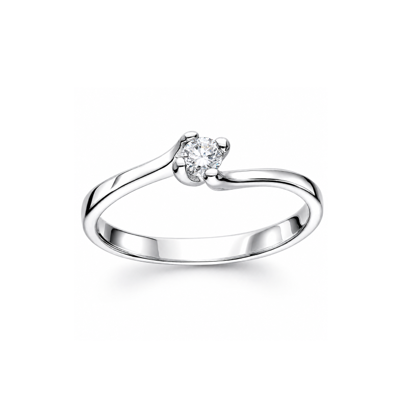 Anillo Plata de primera ley y diamante 0.10cts "Silver Diamond"