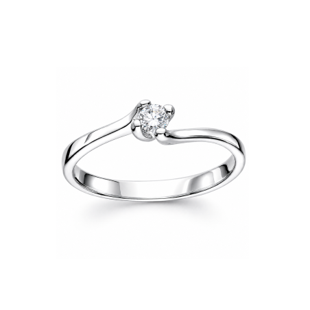 Anillo Plata de primera ley y diamante 0.10cts "Silver Diamond"