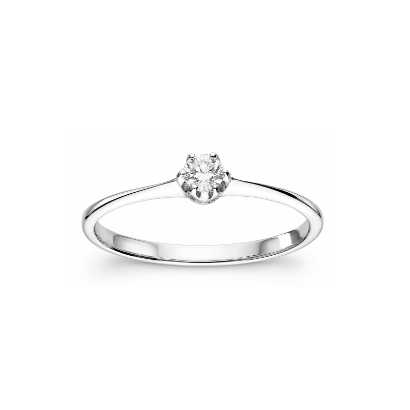 Anillo Plata de primera ley y diamante 0.10cts "Silver Diamond"