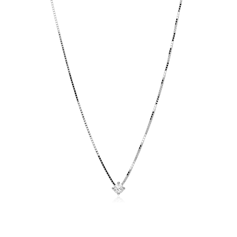 Gargantilla Plata primera ley y circonita 4mm "Daiser"
