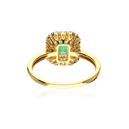 Anillo Oro 18k, esmeralda y diamantes 0.336cts "Retros"