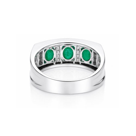 Anillo oro 18k, circonitas y esmeraldas "Salomé"