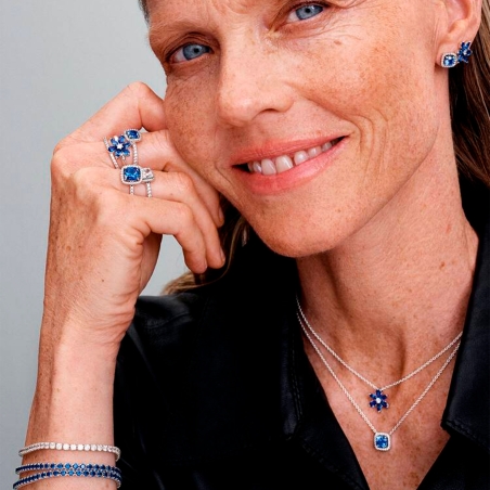 Anillo Pandora cuadrado azul 193550C01