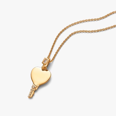 Colgante Pandora corazón y llave grabable 364353C01