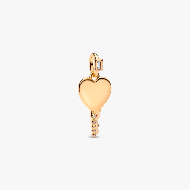 Colgante Pandora corazón y llave grabable 364353C01