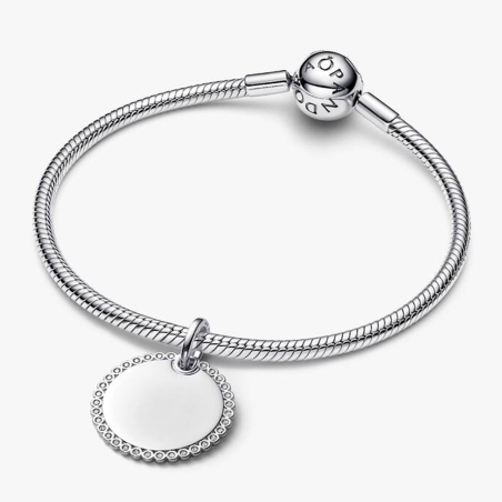 Colgante Pandora etiqueta redonda grabable 394007C01