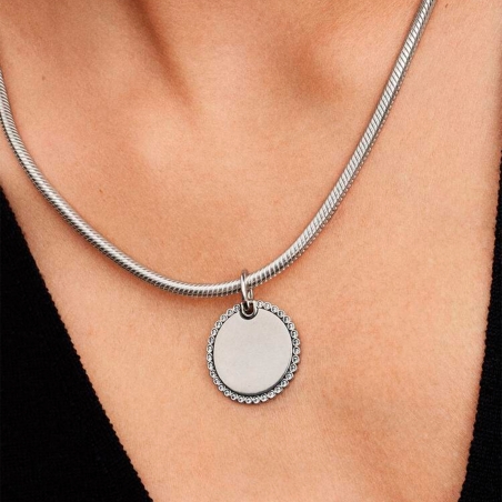 Colgante Pandora etiqueta redonda grabable 394007C01