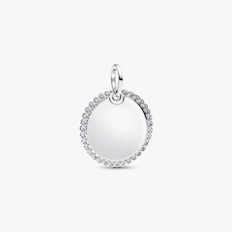 Colgante Pandora etiqueta redonda grabable 394007C01