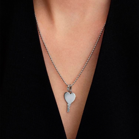 Colgante Pandora corazón y llave grabable 394353C01