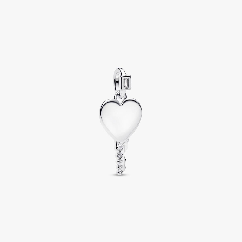 Colgante Pandora corazón y llave grabable 394353C01