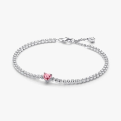 Pulsera Pandora corazón brillante rosa 590041C03