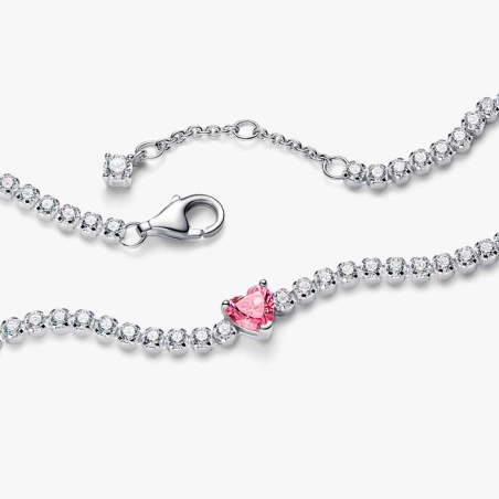 Pulsera Pandora corazón brillante rosa 590041C03