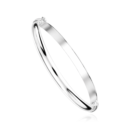 Pulsera rígida lisa plata de ley 6mm "Gruten"