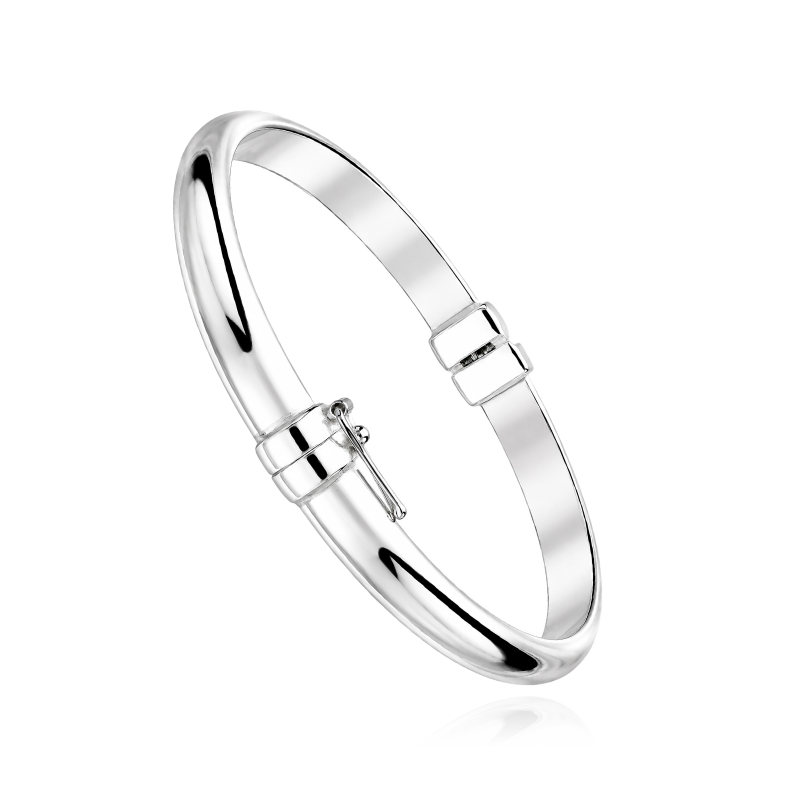 Pulsera rígida lisa plata de ley 6mm "Gruten"