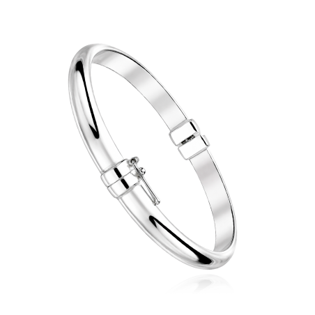Pulsera rígida lisa plata de ley 6mm "Gruten"