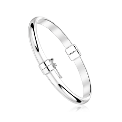 Pulsera rígida lisa plata de ley 5mm "Gruten"