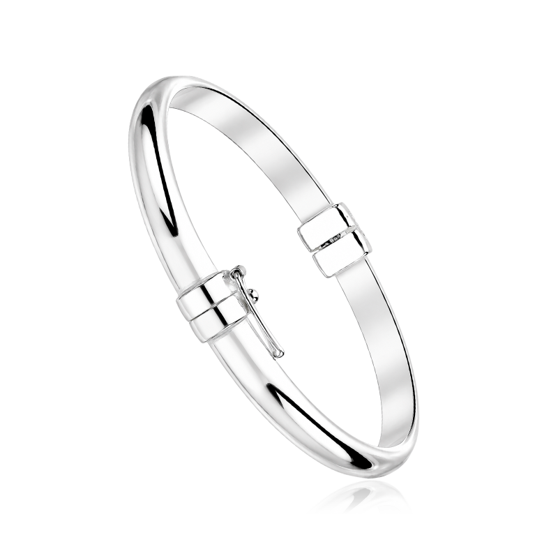 Pulsera rígida lisa plata de ley 5mm "Gruten"
