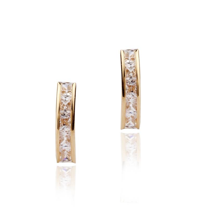 Pendientes "Ballet" Oro 18k y circonita