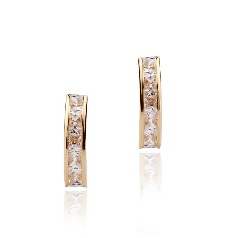 Pendientes "Ballet" Oro 18k y circonita