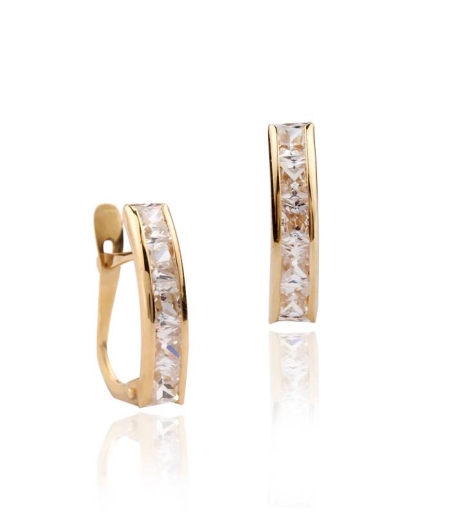 Pendientes "Ballet" Oro 18k y circonita