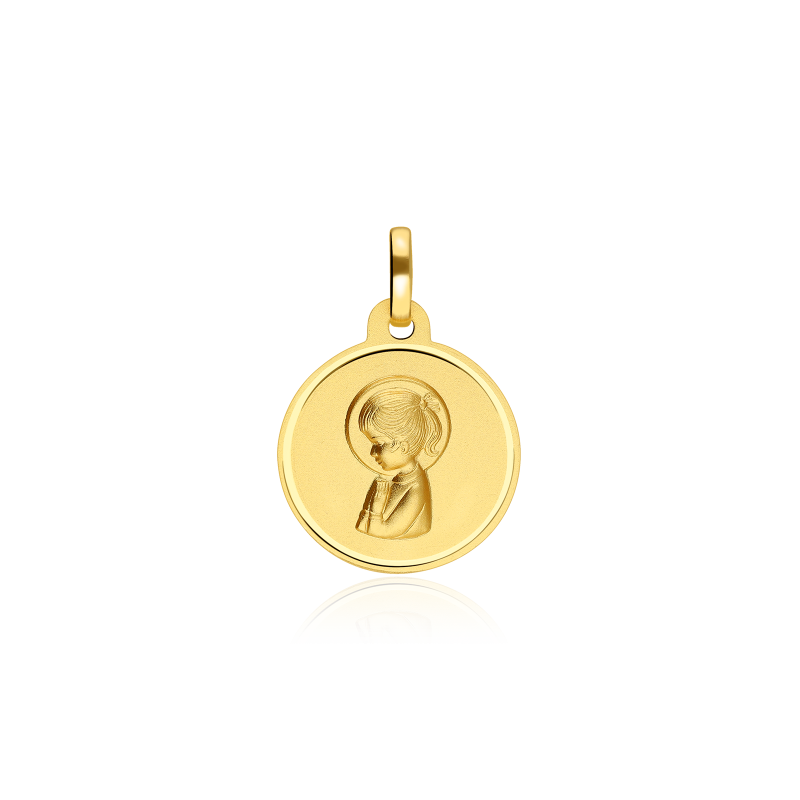 Medalla Oro 18k Virgen niña "Laire"