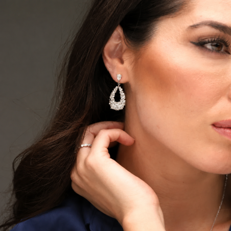 Pendientes Plata primera ley y circonitas "Deluse"