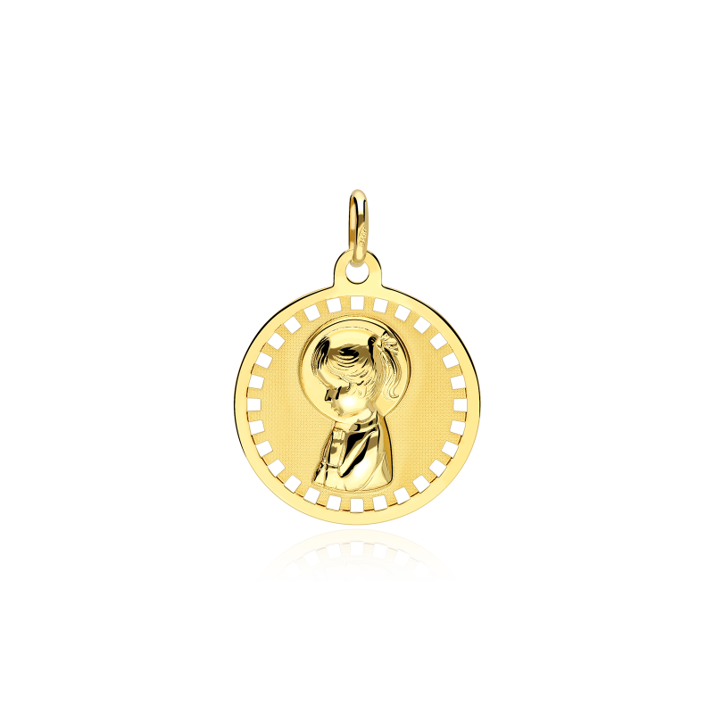 Medalla Oro 18k Virgen niña "Celeste"