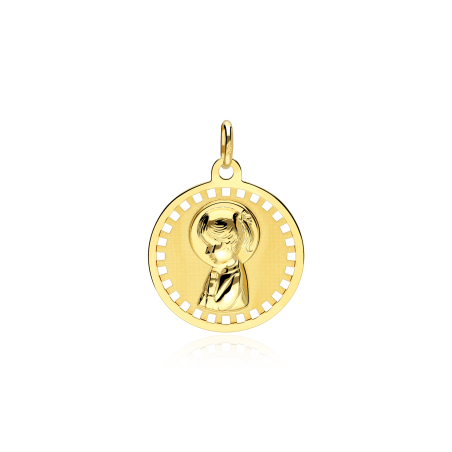 Medalla Oro 18k Virgen niña "Celeste"