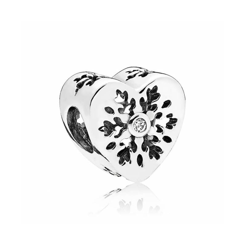 Charm en plata de ley Corazón Copo de Nieve 796359CZ