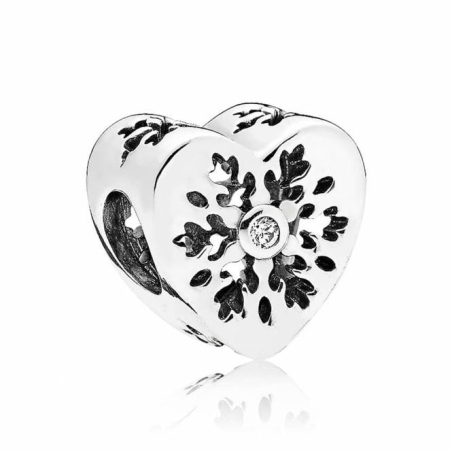 Charm en plata de ley Corazón Copo de Nieve 796359CZ