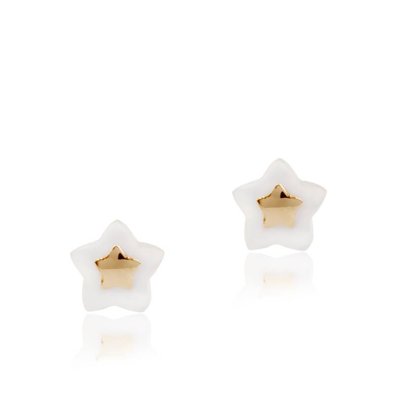 Pendientes "Sparky" oro 18k y nacar