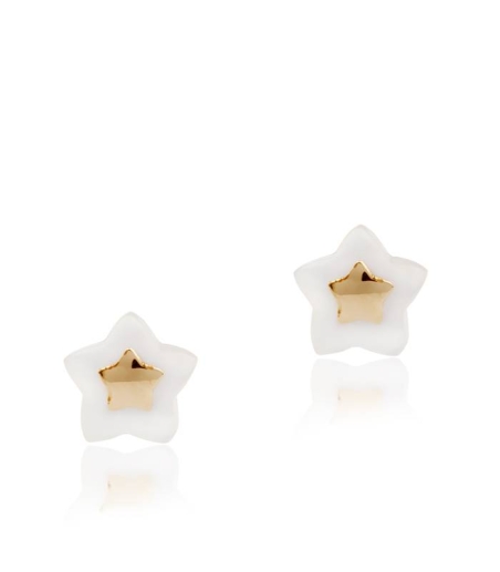 Pendientes "Sparky" oro 18k y nacar