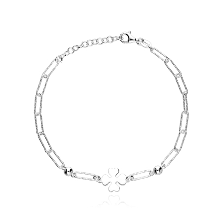 Pulsera plata primera ley treból "Afortun"