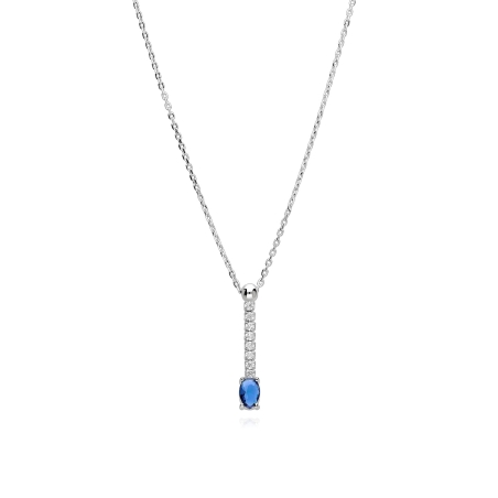 Gargantilla plata primera ley y circonitas azul "Fairylane"