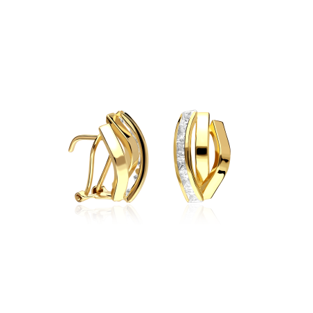 Pendientes Oro 9k y circonitas "Fidelina"