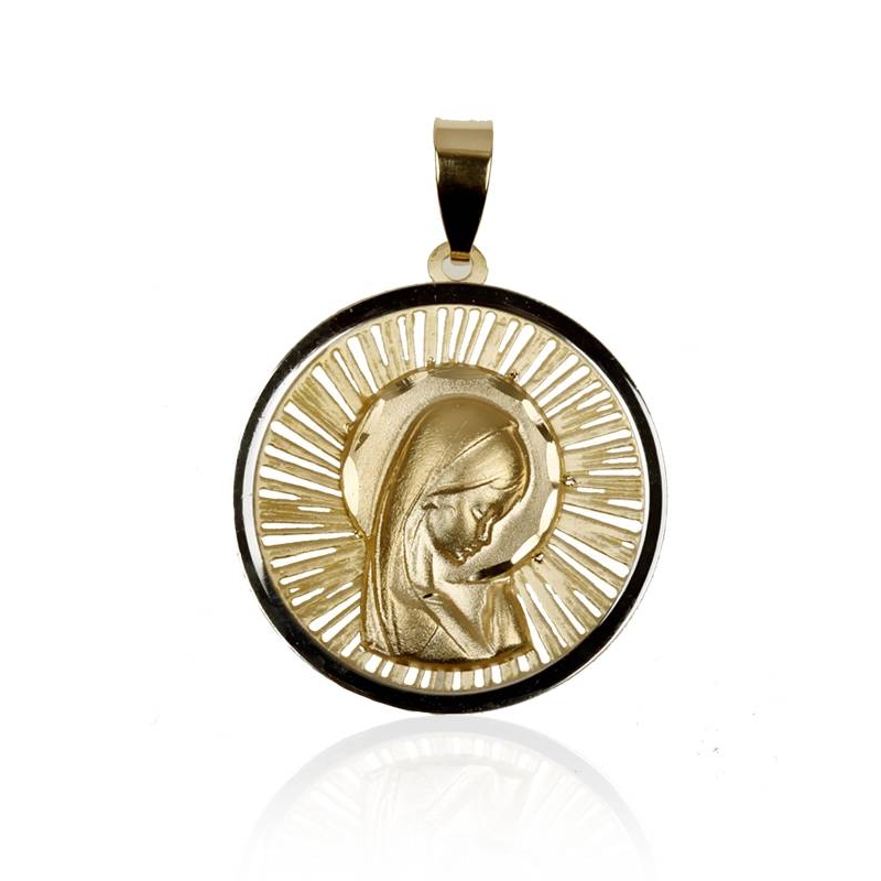 Medalla "Celestial" Oro bicolor 18k Virgen niña
