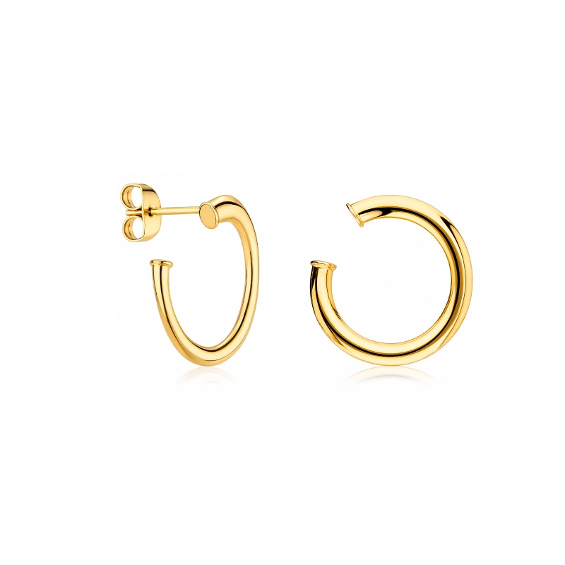 Pendientes Oro 18k Círculos 17mm "Daire"