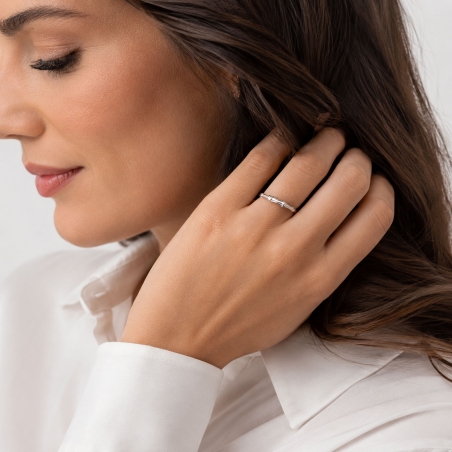 Anillo Plata primera ley y circonitas "Sally"