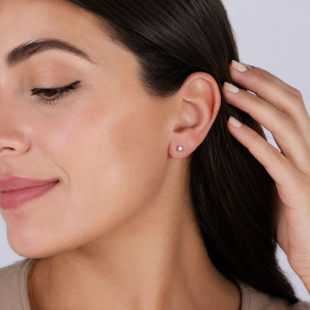 Pendientes Plata primera ley y circonita "Surat"